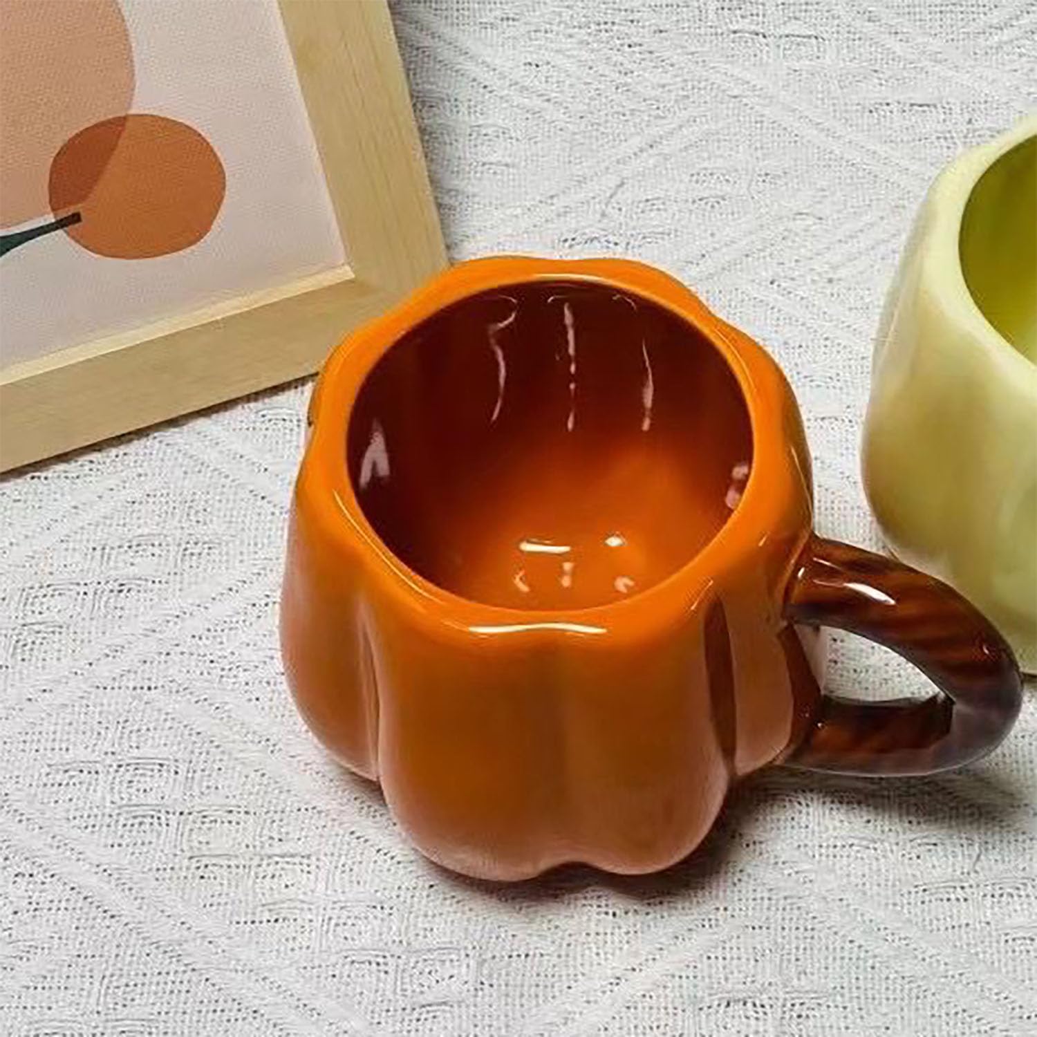 2 tazas de cerámica de calabaza de 13 onzas, taza de café, taza de té, decoraciones navideñas