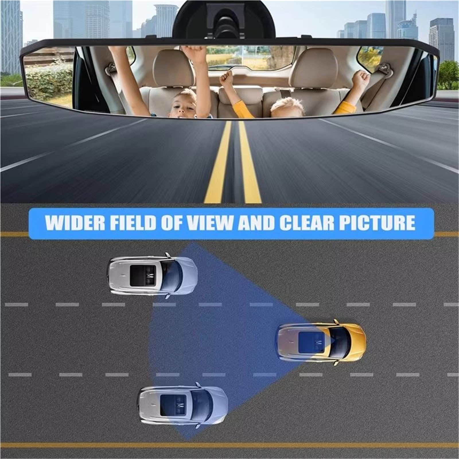 Rétroviseur intérieur Rétroviseur Intérieur Voiture Précis Pour Bébé Angle Convexe Anti-éblouissement Moniteur Auxiliaire À Large Miroir intérieur Voitures