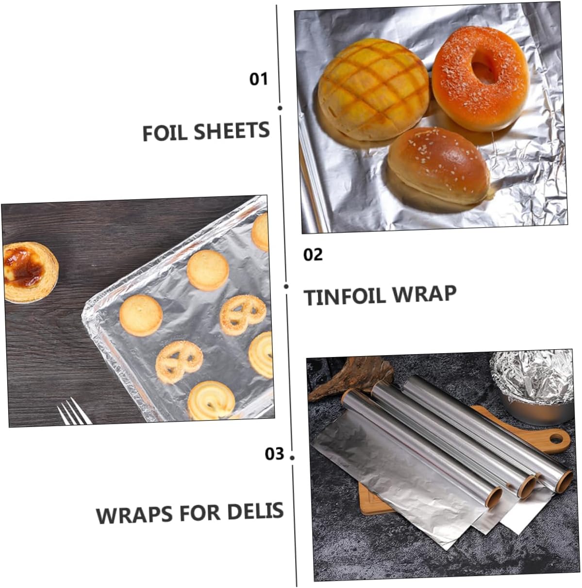 4 Rolls Aluminum Foil Sheet, 30cm X 5m for Baking image 2