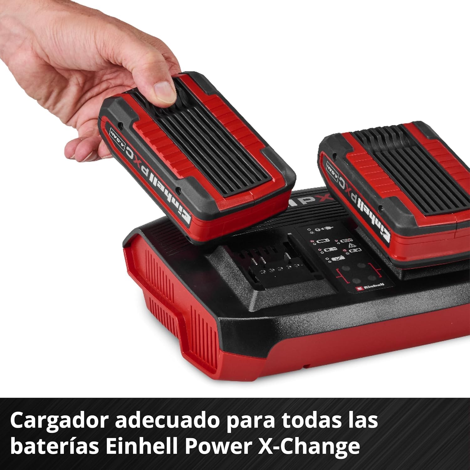 Original Einhell cargador Power X-Twincharger 4A Power X-Change (18 V, carga simultánea de 2 baterías de 18 V, supervisión de baterías, sistema de gestión de la carga, modo Refresh)