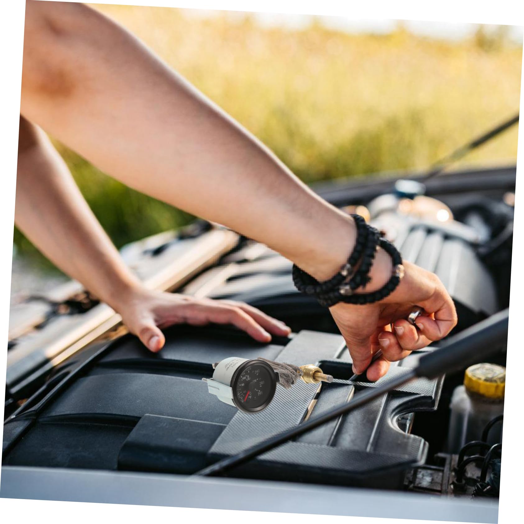 Alipis Misuratore Di Temperatura Dell'acqua Meccanico 52 Mm Con Sensore, Indicatore Della Temperatura Dell'acqua in Metallo Per Auto e Camion, Monitoraggio Reale Per Protezione Motore