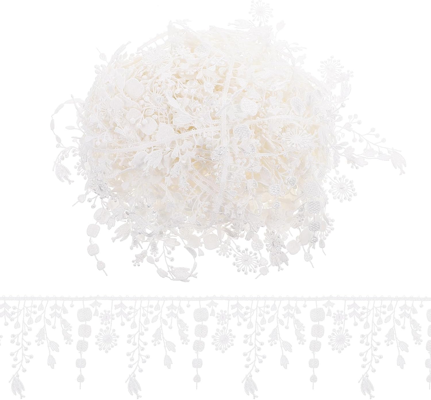 White Lace Trim Embroidery Decorations for Clothing and Jeans