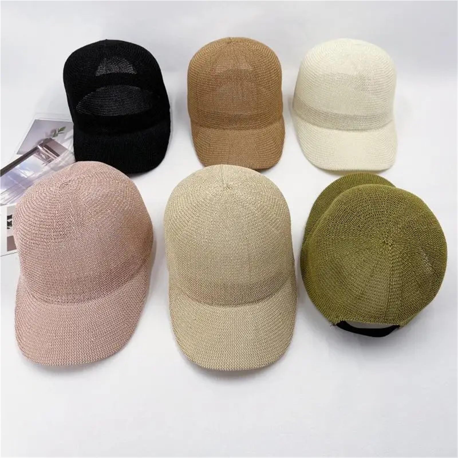 Berretto da Baseball in Paglia di Carta Traspirante con Protezione UV, Cappello da Sole Unisex Casual Estivo