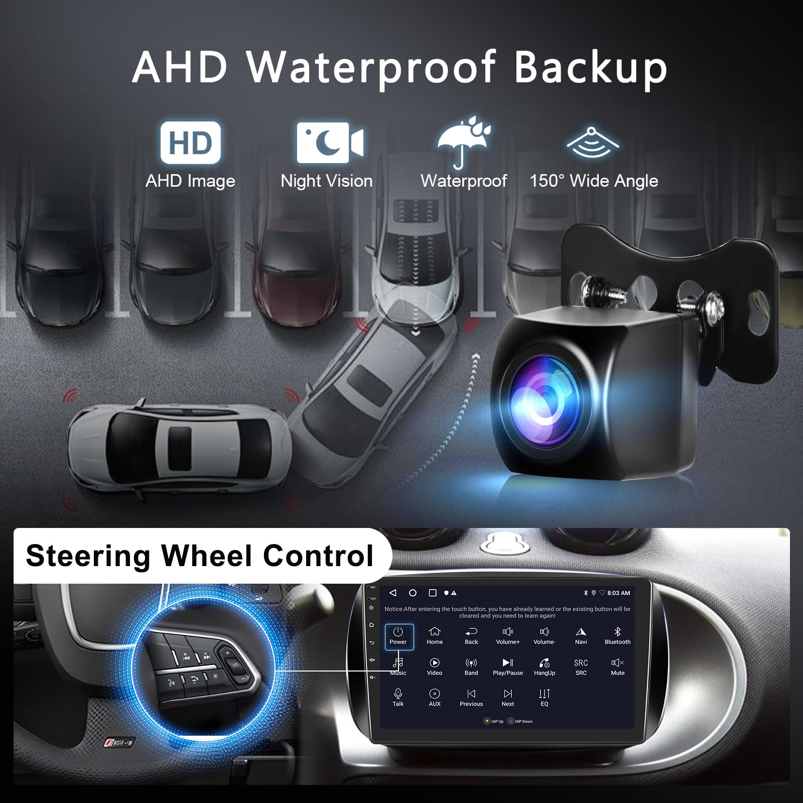 Hodozzy 2GB 64GB Android Radio para Mercedes Benz Smart 453 Fortwo 2014-2020 con Carplay inalámbrico y Android Auto, Radio Am/FM/RDS Pantalla Táctil de 9 Pulgadas, Bluetooth y WiFi, Cámara