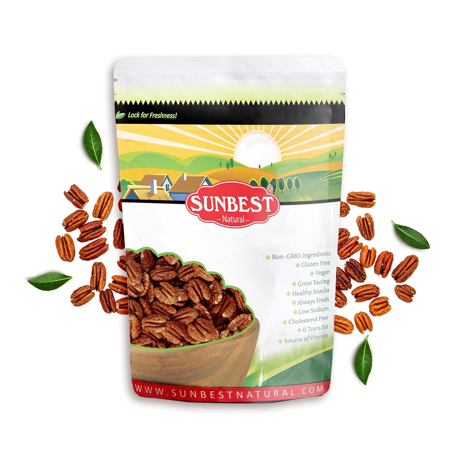 Sunbest Natural Fancy Raw Whole Pecans Shelled