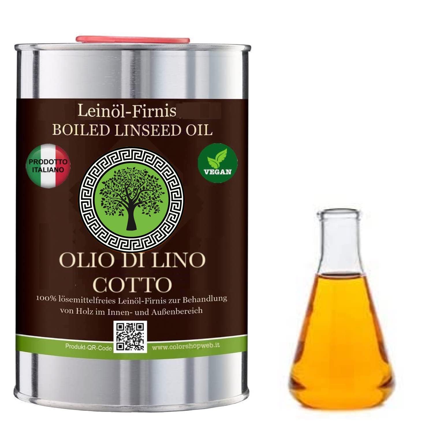 Vernice ad olio di lino NATURAL GSW, conservazione biologica del legno, incolore - naturale (5 LITRI)