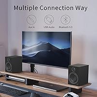 Vista 4 de Altavoces Bluetooth para estantería, 75 W, altavoz activo con woofer de 4 pulgadas, altavoz de alta fidelidad con aptX Bluetooth USB para el hogar