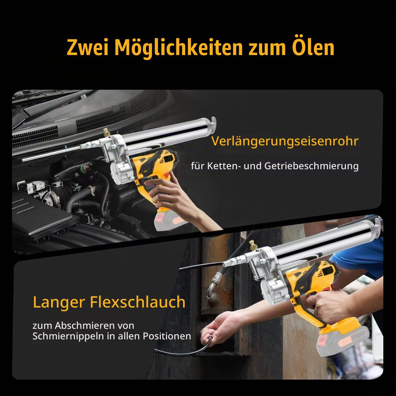Akku Fettpresse, 12000 PSI Leistungsstarkes Elektrische Fettpresse für Makita 18V Akku, Professionelle Fettpresse Akku mit 50cm Schlauch (Ohne Akku)