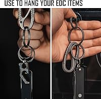 Vista 5 de KeyUnity Clip de llavero de mosquetón de titanio KD00 y llavero dividido KA20 para paquete de llavero