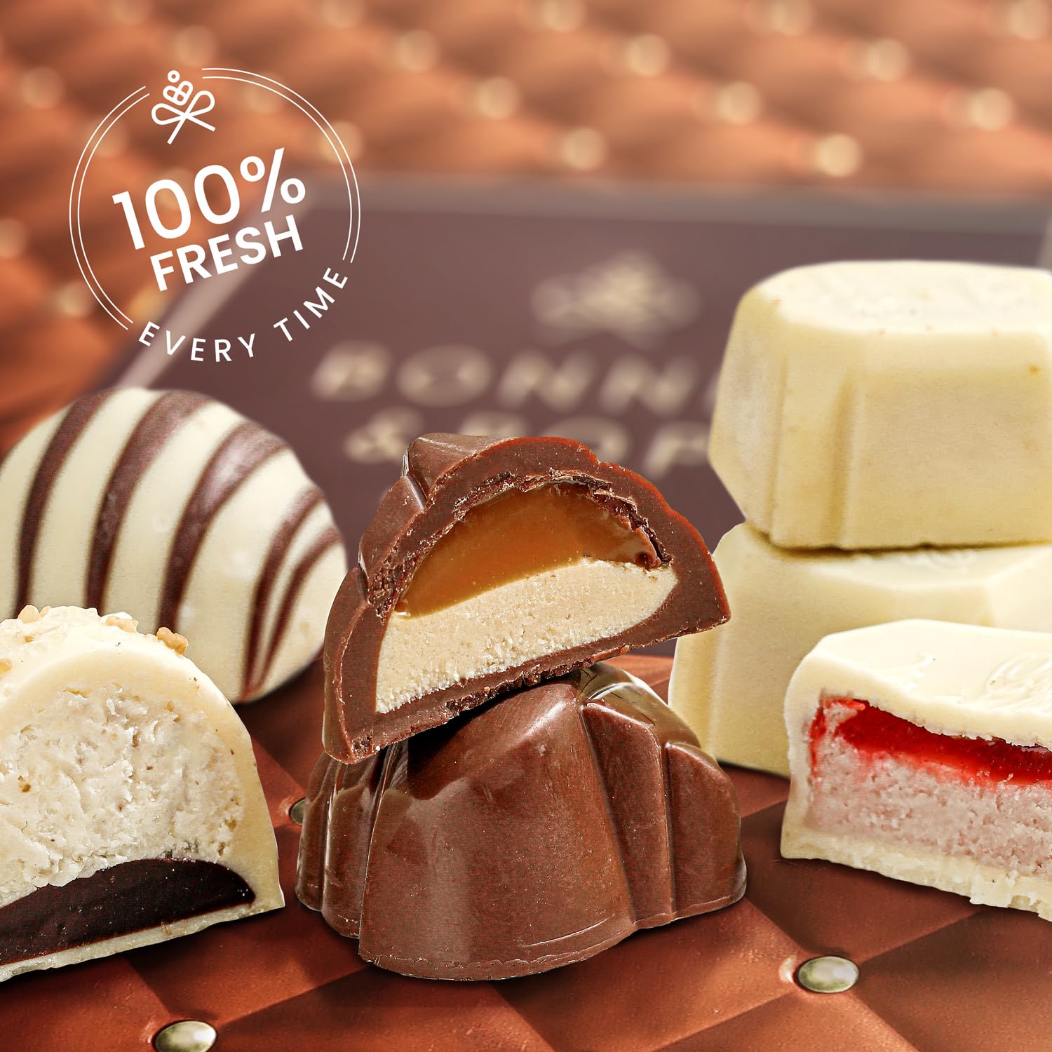 Chocolate Gift Basket- Nut and Candy Gift Box for Men, Women, Families, Corporate- Bonnie and Pop - Image 2