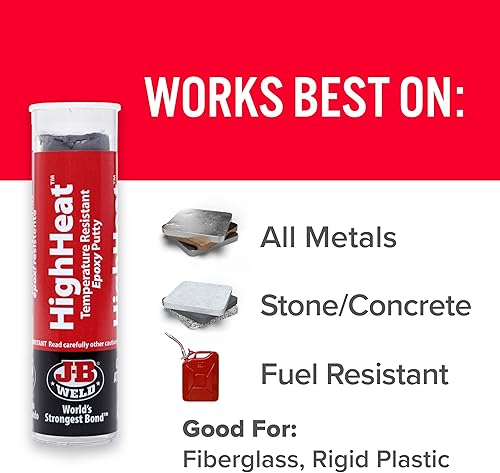 Miniatura 3 de J-B Weld 8297 HighHeat - Barra de masilla epoxi de 550 grados 2 onzas