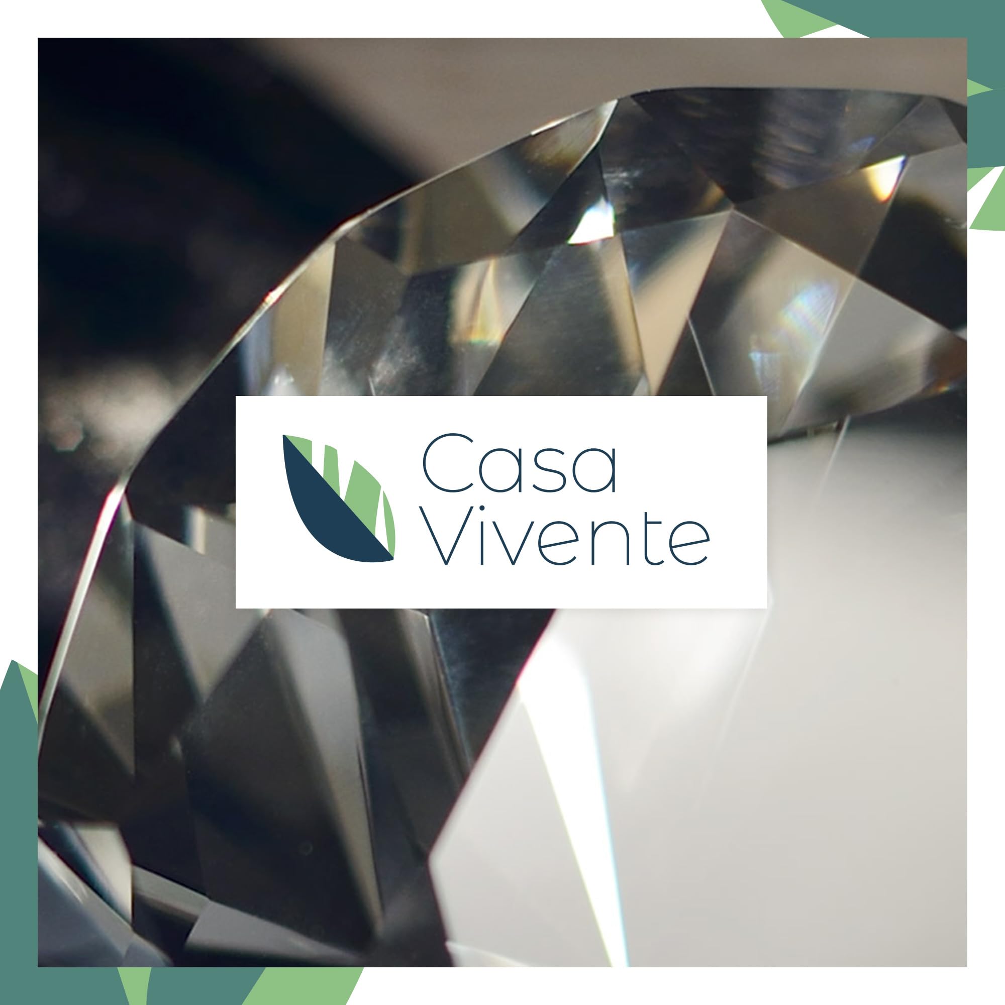 Casa Vivente Presse-Papier en Verre, Cristal en Forme de Diamant avec Gravure Personnalisée pour Les Noces de Diamant et Écrin, Idée Cadeau pour Le 60e Anniversaire de Mariage, Accessoires Décoratifs