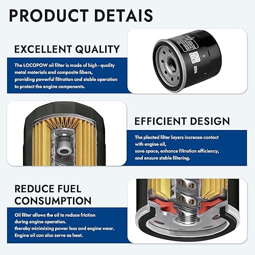 Miniatura 5 de LOCOPOW Filtro de aceite CBR600RR para Honda CBR 600RR/CBR 600/CBR1000RR CBR 1000RR/CBR 900RR/CBR 929RR/CBR 954RR/CBR500R CBR650F CB1000R CB1100
