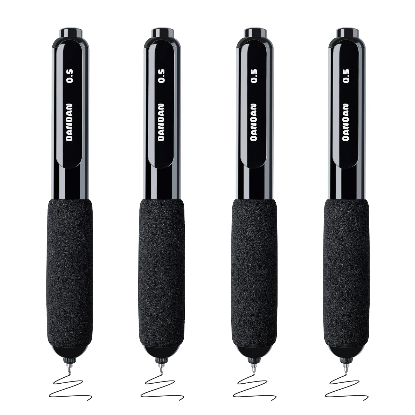 BAYTORY 4Pcs Small Retractable Gel Pens, Fat Pens for Arthritis Hands
