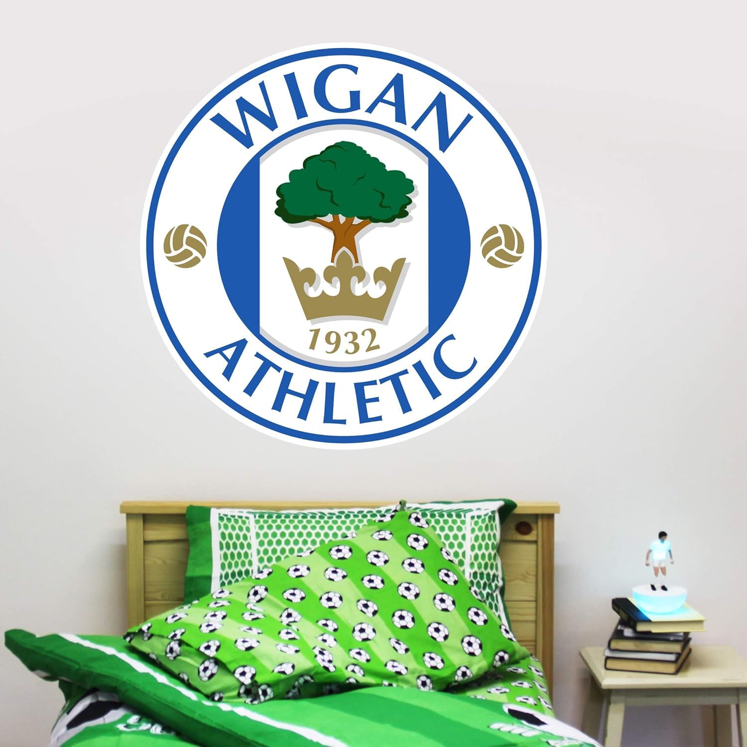 Beautiful Game Wigan Athletic Fc Crest Wall Sticker (90Cm Width X 90Cm Height)