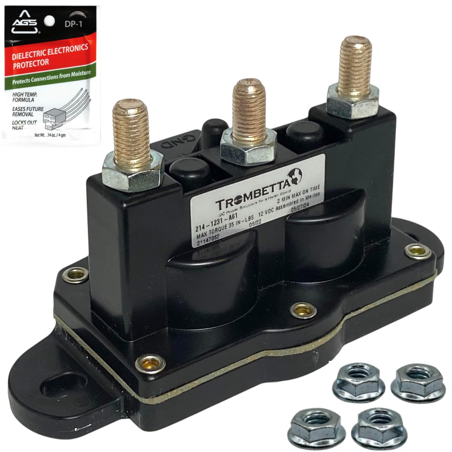 Genuine Trombetta 214-1231-A61 12V Solenoid Reversing Polarity DC Contactor Relay Switch Kit for Motor Homes, RVs, Slide-Out, Hydraulic Pump Leveling System, Dump Truck Tarp Motor
