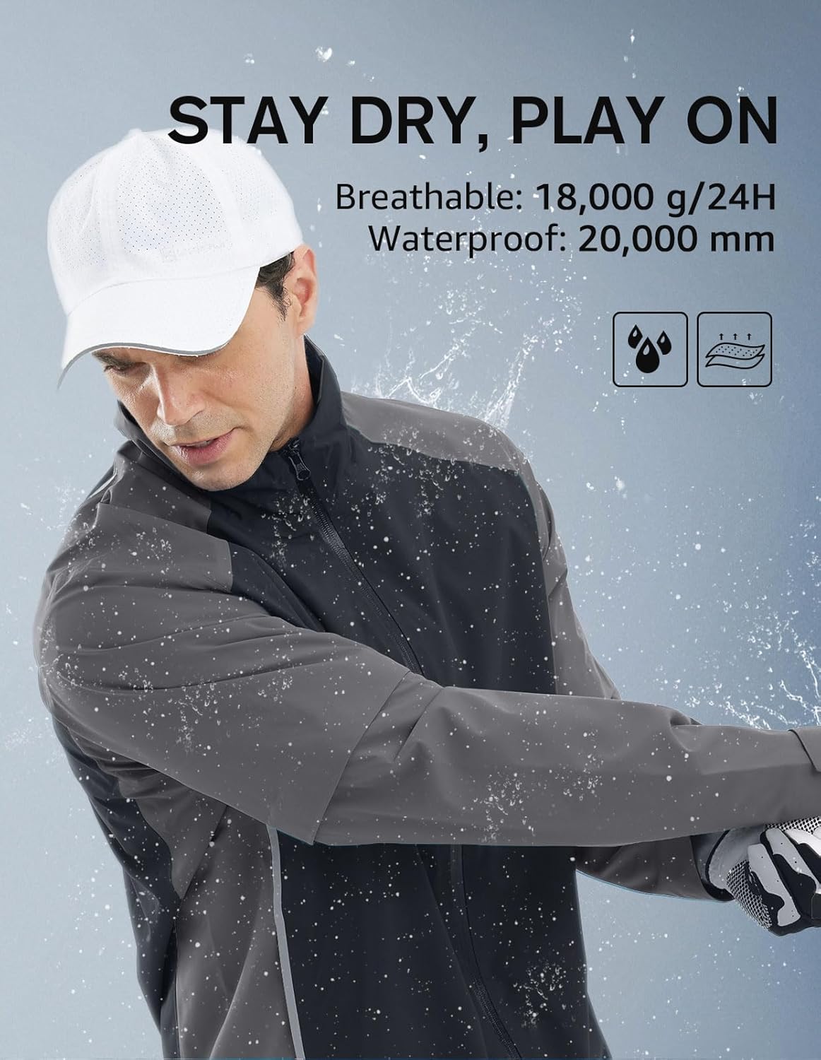 fit space Waterproof Golf Rain Suits for Men Performance Rain Jackets and Pants for All Sports - Image 3