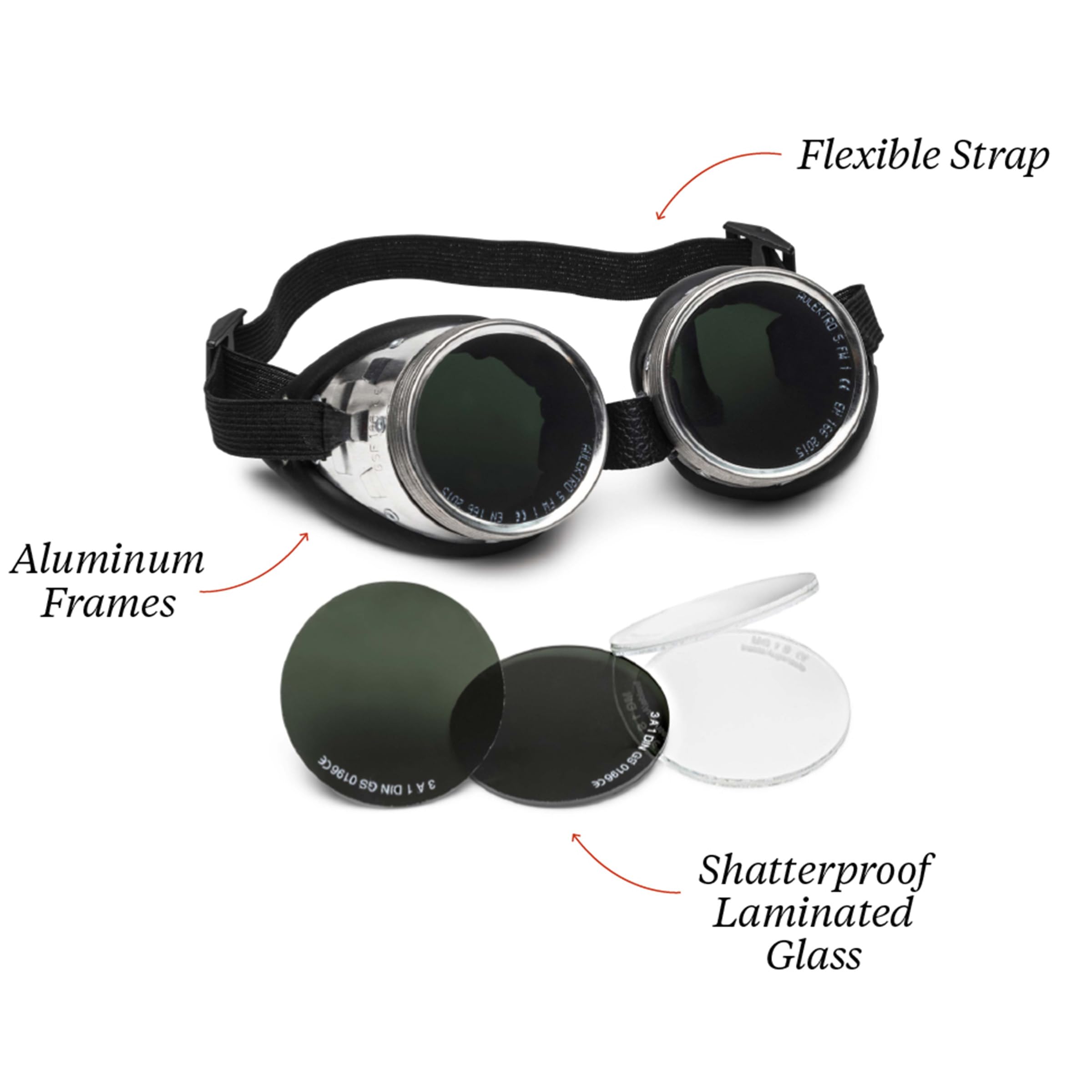 Kings County Tools Gafas de soldadura - Gafas de seguridad Shade 5 con protección UV para corte y soldadura por plasma