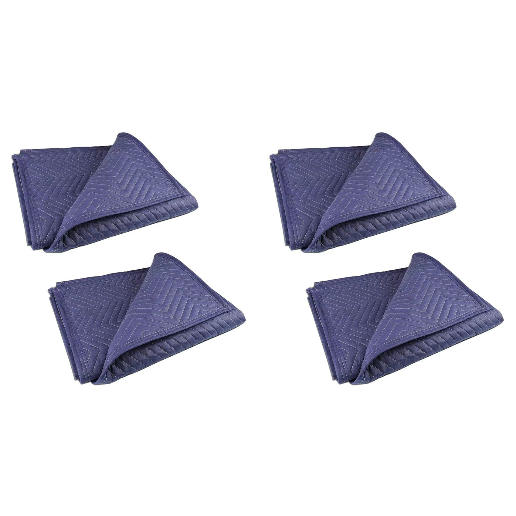 Vjsujehgy 4Pcs Moving Blankets 40x72Inches Heavy Duty Packing Blankets for Moving Shipping Furniture Wrapping for Furniture-Blue