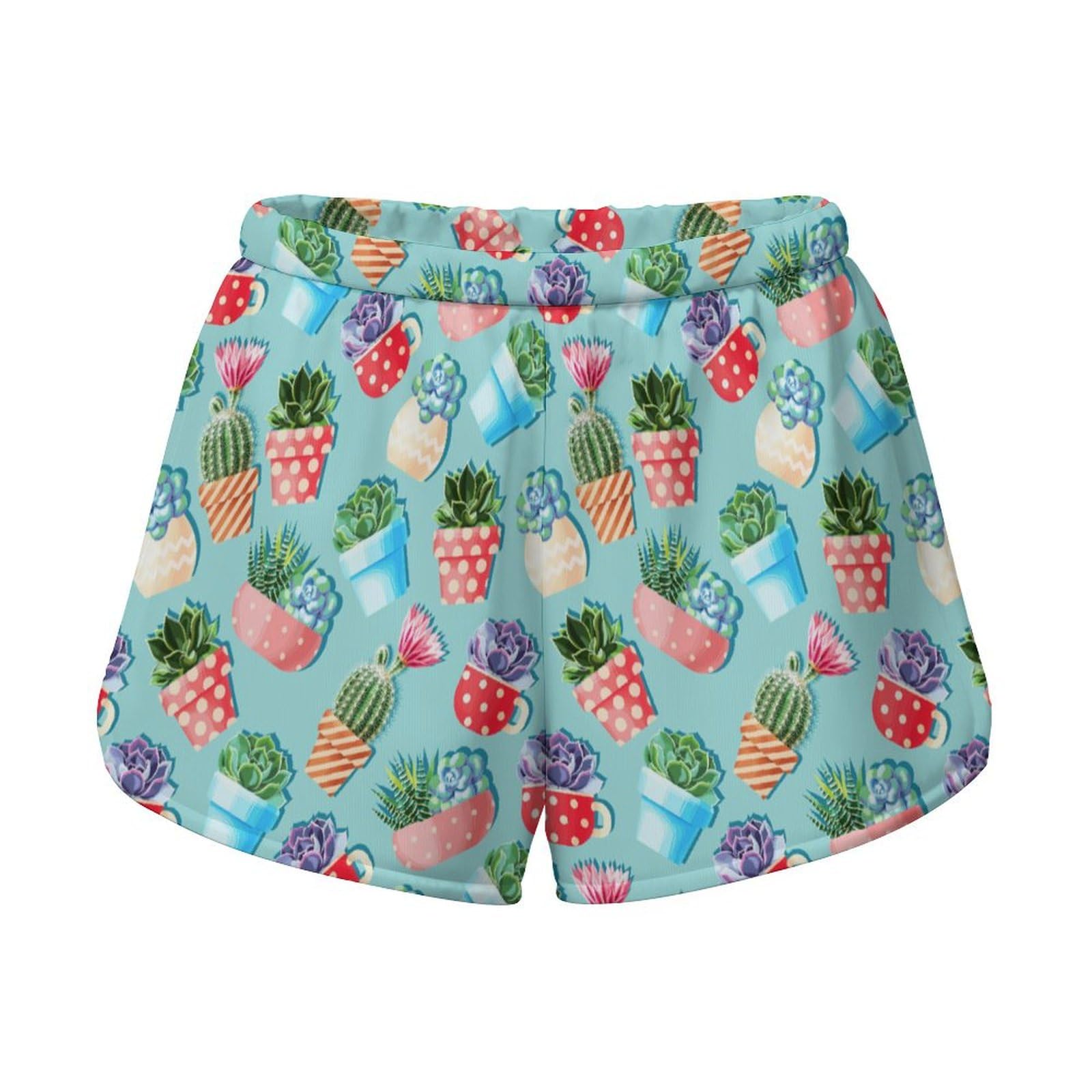 Women's Yellow Banana Slices Workout Shorts Elastic Waist Sports Lounge Shorts Ladies Running Travel Casual Sleepwear