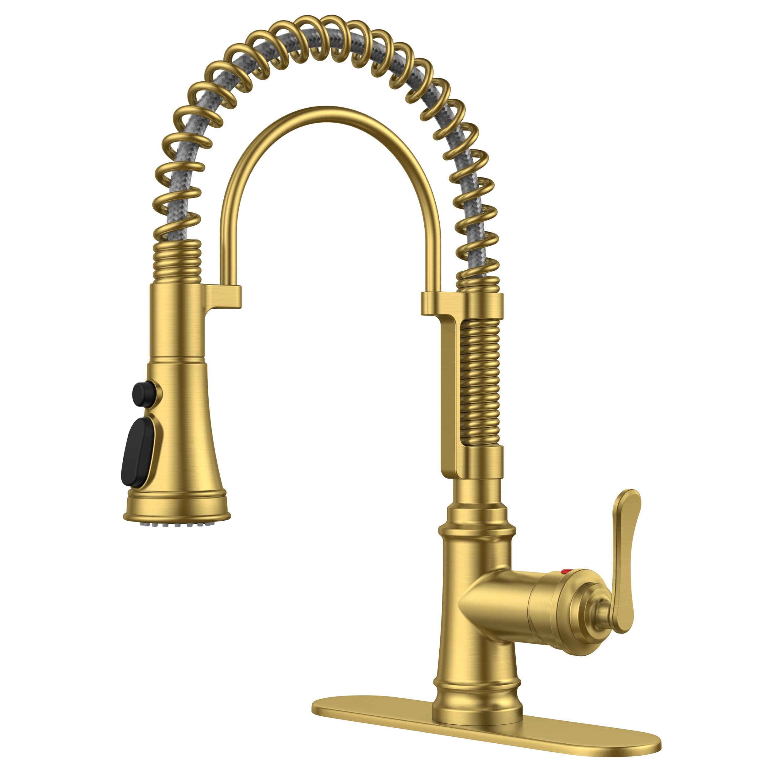 FORIOUS Gold Kitchen Faucet with Pull Down Sprayer, Atique Style