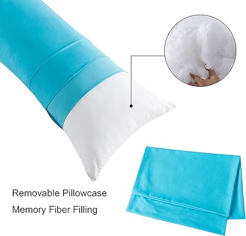 Miniatura 10 de ELNIDO QUEEN Almohada corporal con funda de almohada, almohada de cama larga suave para adultos, relleno de almohada de cuerpo completo transpirable