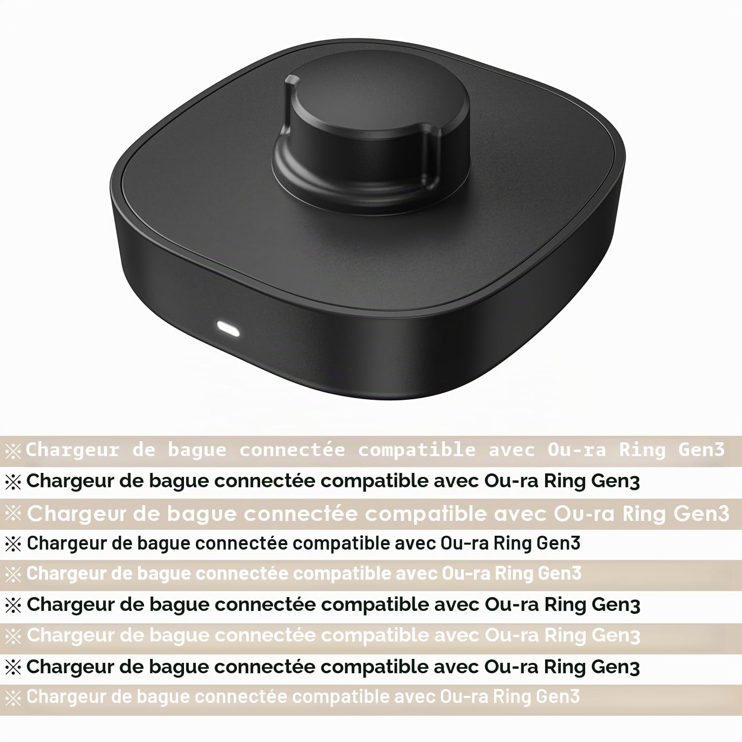 Chargeur Anneau connecté, Compatible avec Le Oura Ring Gen3, la Station de Charge Rapide et Le câble USB-C, Chargeur pour Smart Ring Taille 6/7/8/9/10/11/12 (9)