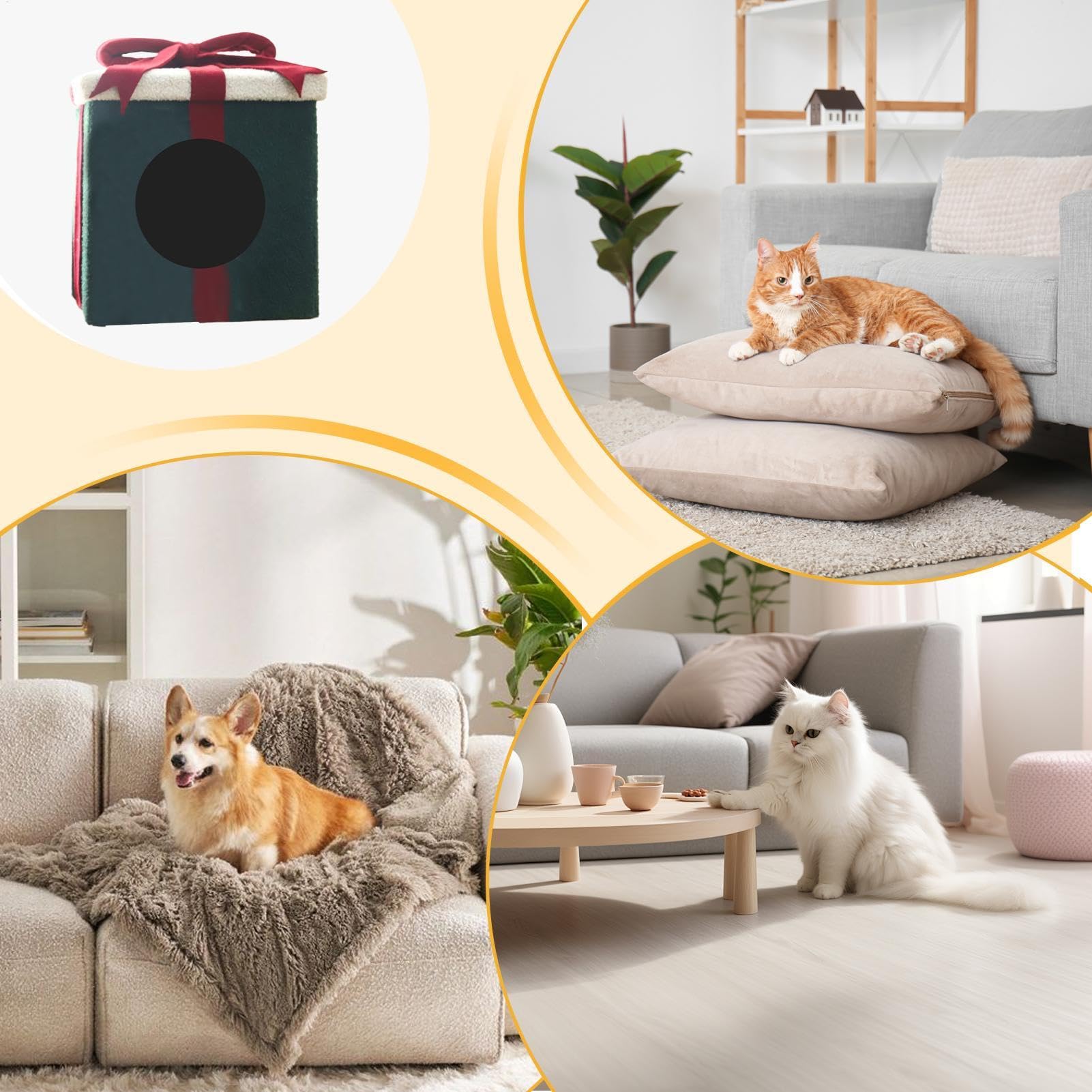 per gatti, case per gatti Casa per gatti chiusa | Confortevole cuccia pieghevole per gatti da interni, cuccia chiusa per gatti e cani a forma di scatola per il relax