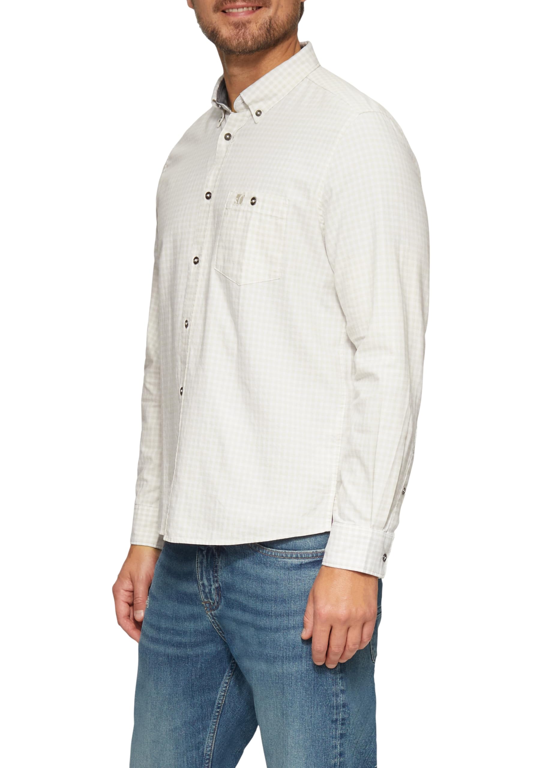 s.Oliver Herren Hemd – Regular Fit, Button Down-Kragen, kariert