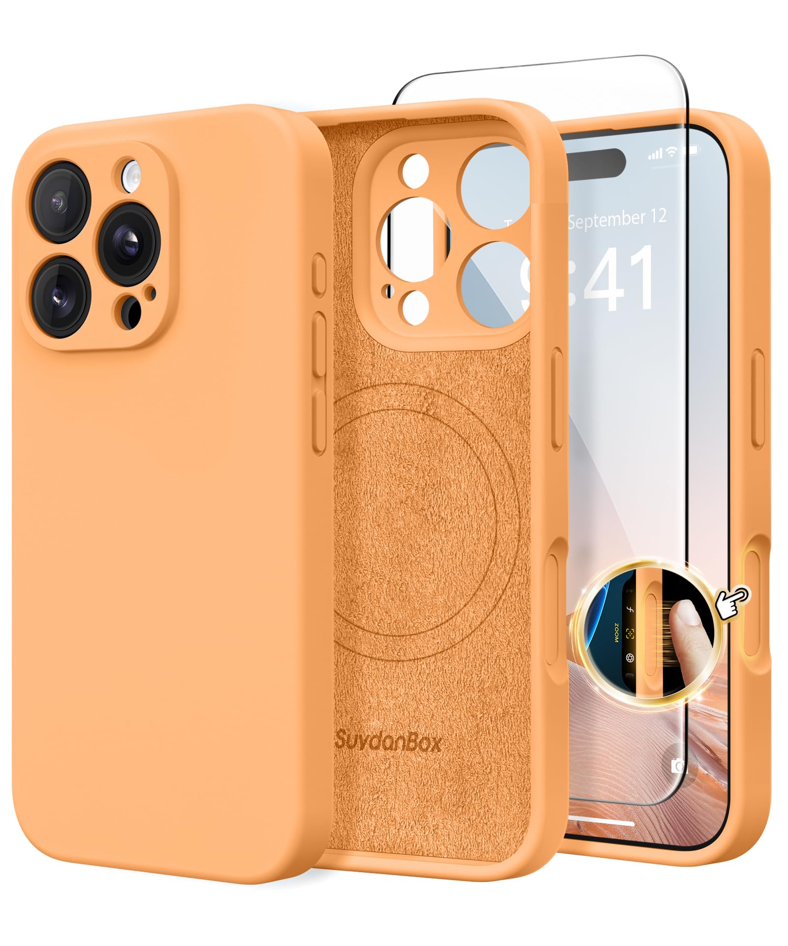 Magnetic for iPhone 16 Pro Case Silicone Cantaloupe