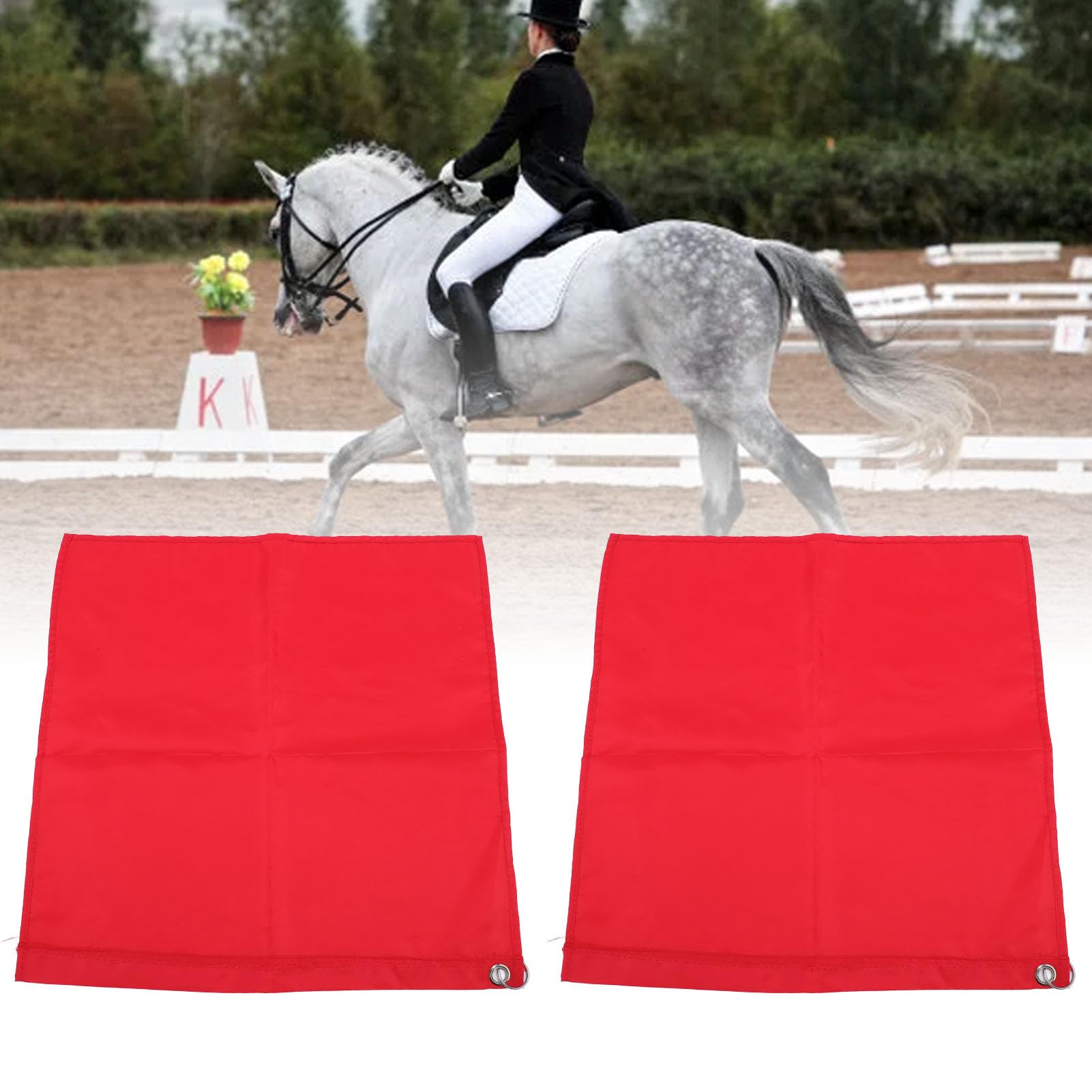 Drapeau d'entraînement équestre Portable en Nylon pour Chevaux, 2 Pièces