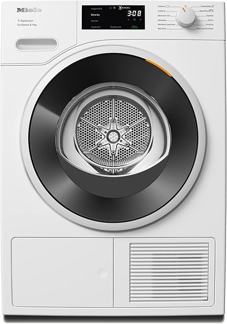 Miele TSH783 WP 9 kg Tumble Dryer - Freestanding, Quiet Dryer with Heat Pump, DryCare 40, EcoSpeed and SilenceDrum, A+++ Rated Energy Efficiency, in Lotus White