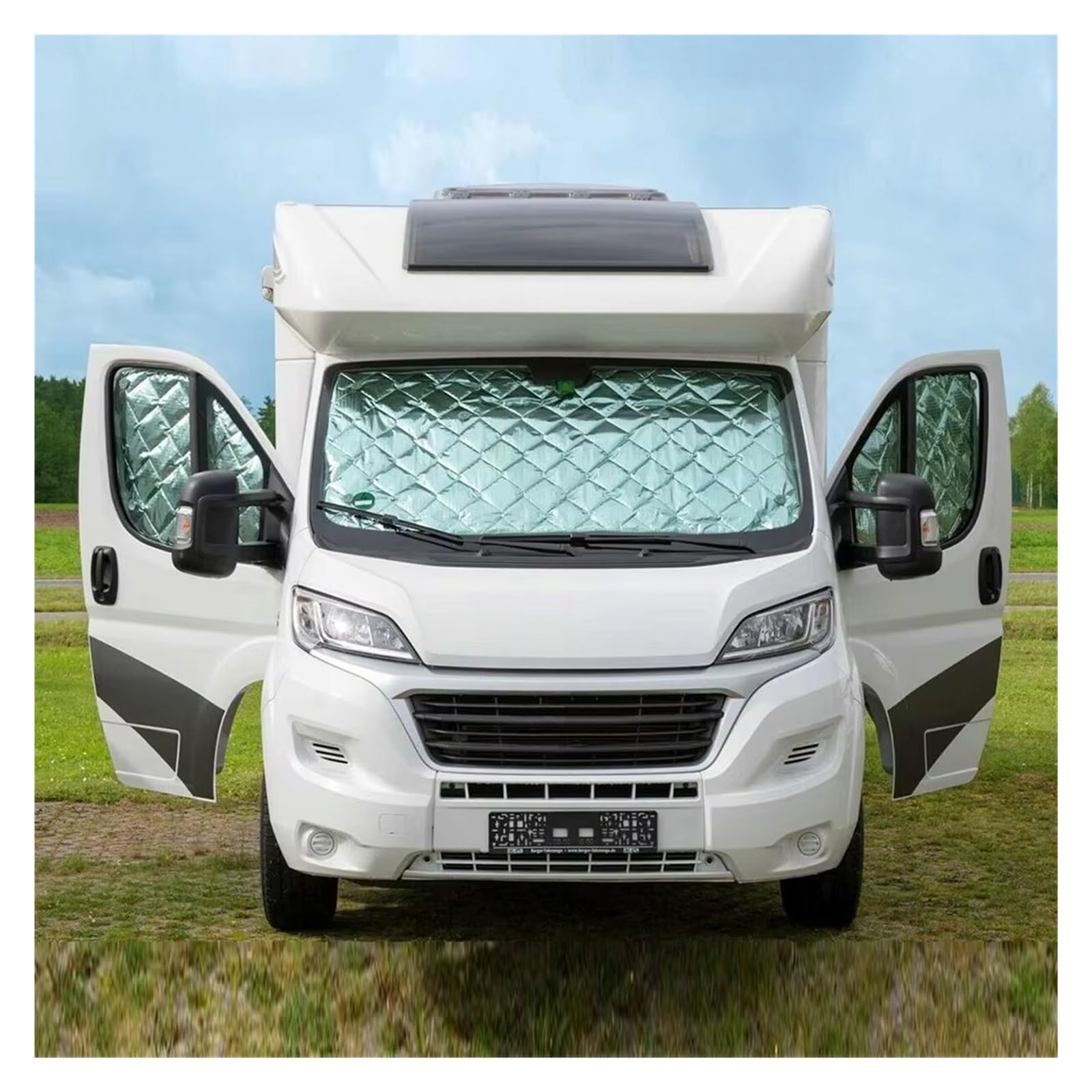 Per FIAT Per Ducato 2006-2022 Tende Per Finestre RV Con Isolamento Termico In Alluminio A 7 Strati Protezione UV Impermeabile Parasole Auto Parabrezza Interno Pieghevole