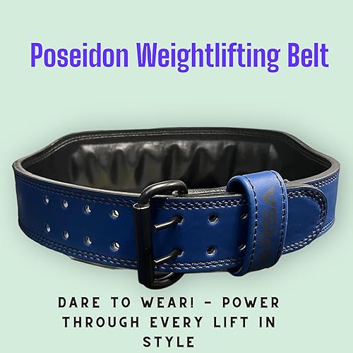 Miniatura 5 de Arsa Fitness Cinturón de levantamiento de pesas de cuero prémium de 0.354 in de grosor para hombres y mujeres, reduce la tensión de la espalda,
