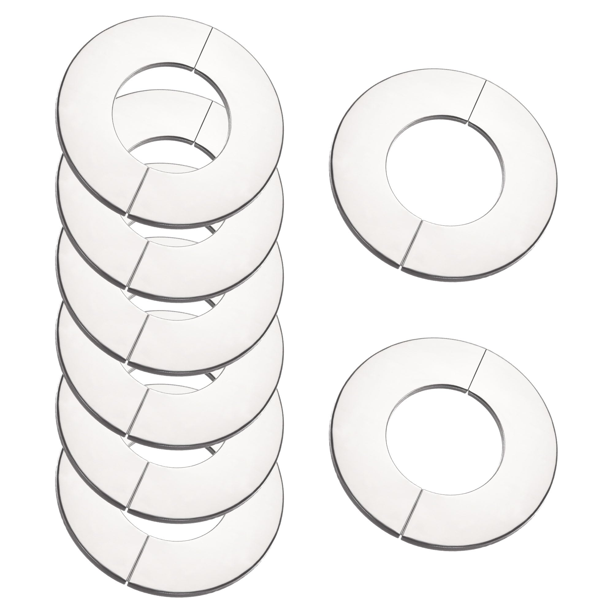 Brida dividida de pared uxcell: placa redonda de acero inoxidable para ocultar juntas de tubos