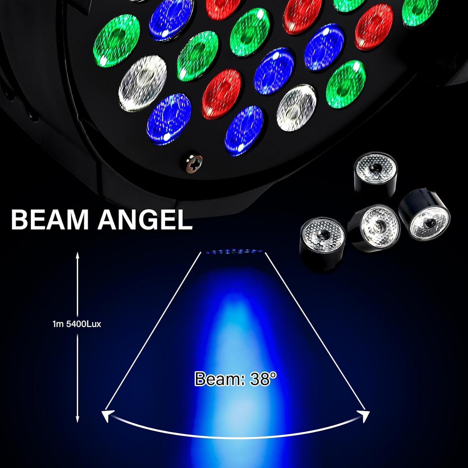 56 LED Par 64 Blinder Licht RGBW DJ Bühnenlichter, drehende Windmühleneffekt Party Beleuchtung mit Sound aktivierte Remote DMX Control Stage Wand Waschlicht für Disco Club Hochzeit Geburtstag