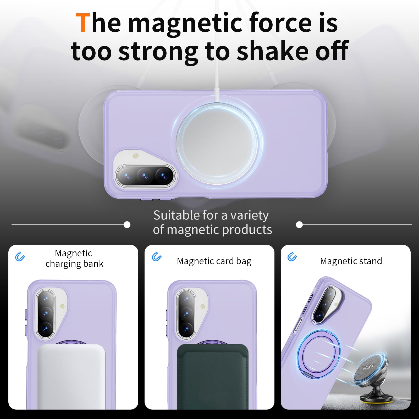 Custodia per Samsung Galaxy A17/A26 5G [compatibile con Magsafe] [protezione contro le cadute di grado militare da 4,5 metri] con pellicola protettiva e protezione per lente, custodia antiurto