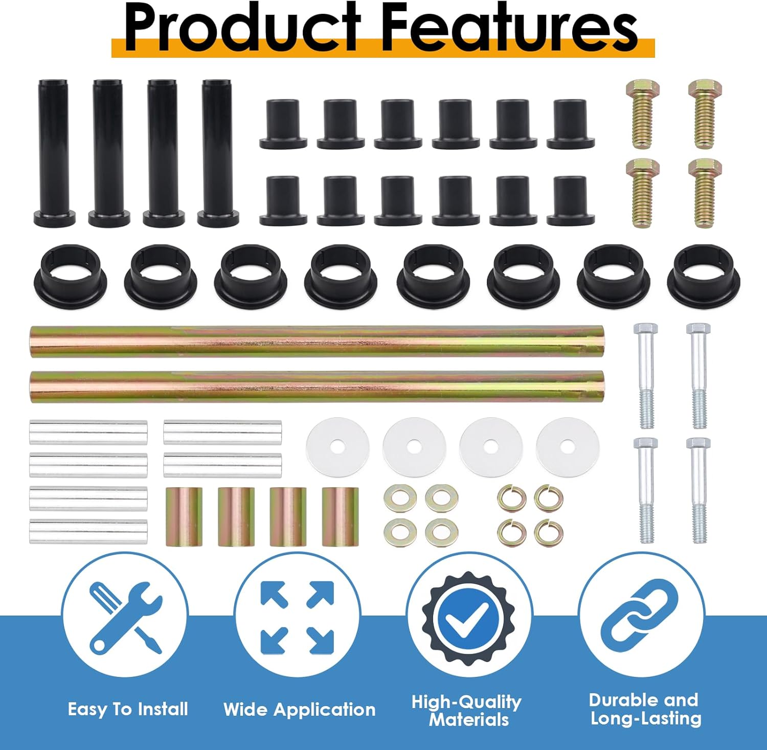 5020826 5133806 5434548 Rear A-Arm Bushing Shafts Kit Left & Right Fit for Polaris Sportsman 400 450 500 600 700 800