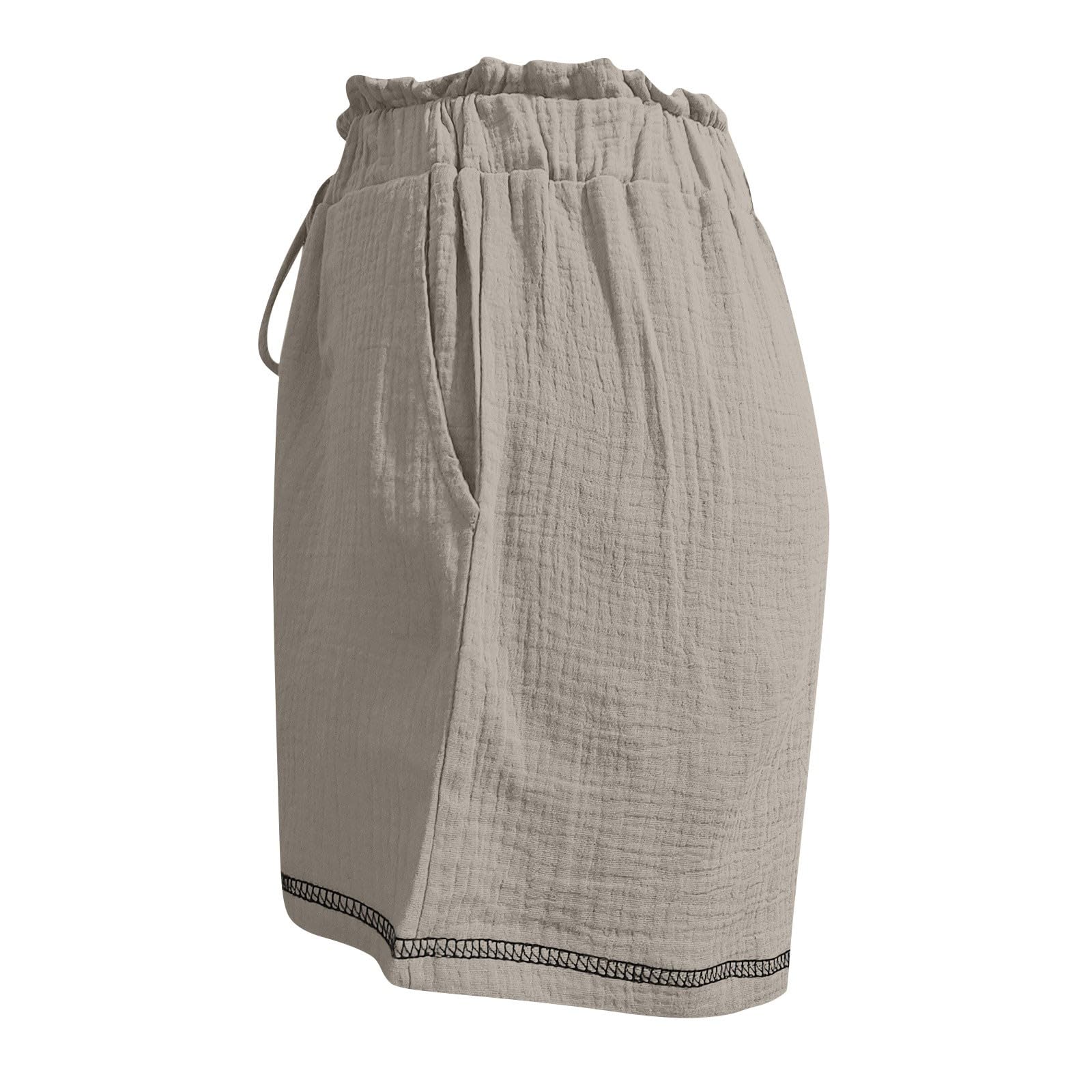 Bermuda Femme Shorts Femme Fluide Grande Taille Coton Jogging Shorts Leger Sport avec Cordon De Serrage Et Poches Pantalon De Travail Et Les Vacances