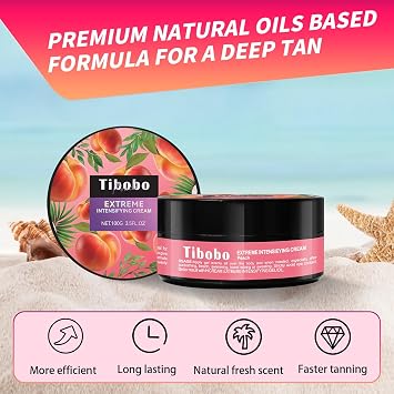 Sunbed Tanning Accelerator, 100g Sunbed Cream Accelerator, Extreme Intensifying Tanning Moisturiser with Natural Formula, Long-Lasting Hydration Sun Tan Lotion for Outdoor & Sunbeds (Watermelon)