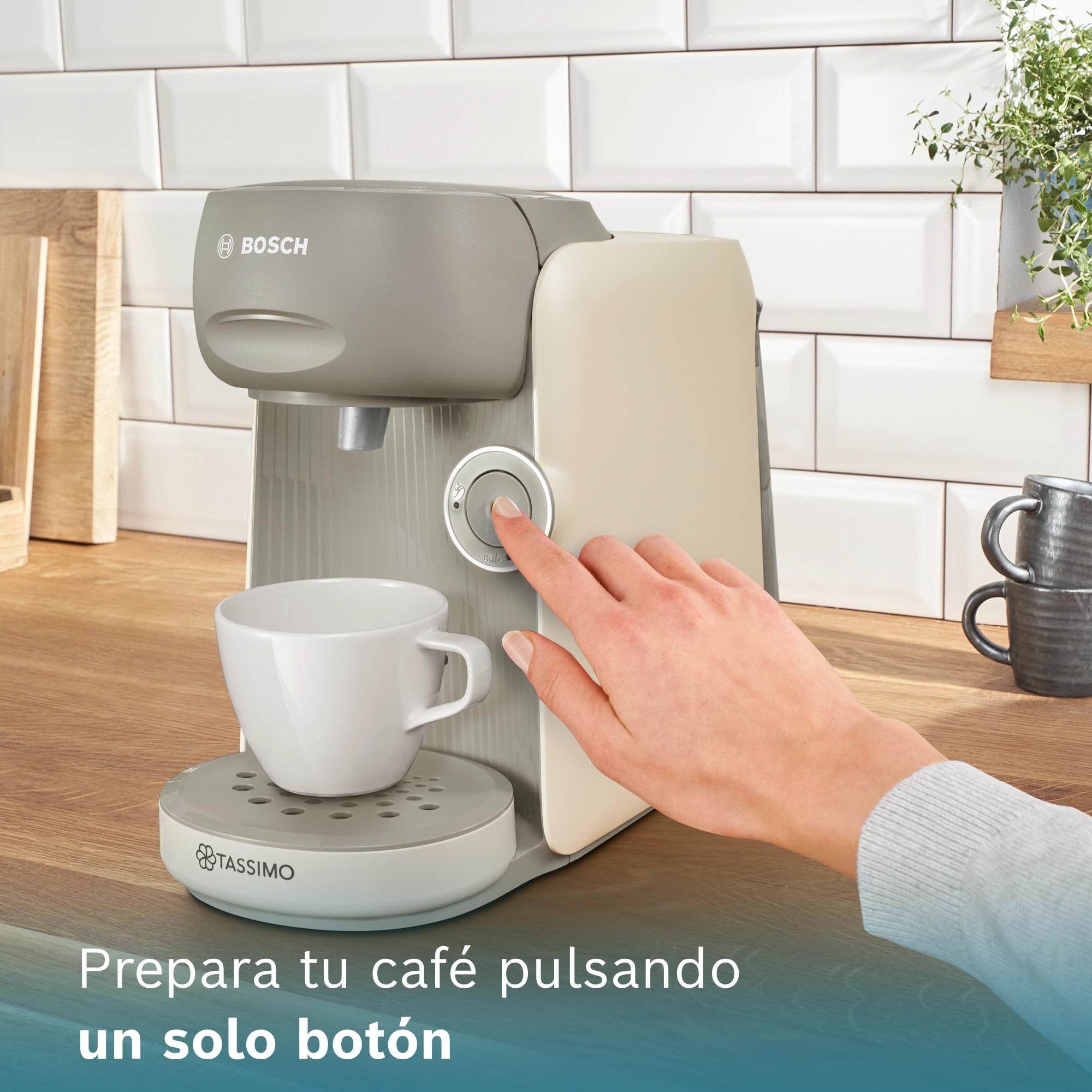 Bosch - Cafetera Multibebida Tassimo Finesse Friendly, 1400W, INTELLIBREW™, Beige, TAS167P