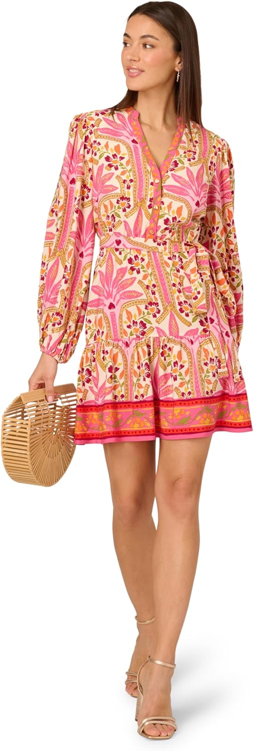 Adrianna Papell Women's Printed Flounce Dress - Image 3