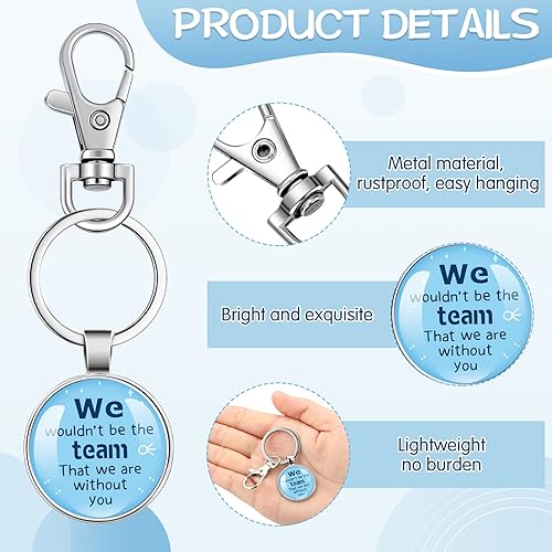 Miniatura 3 de 12 juegos de regalos de agradecimiento a los empleados que incluyen 12 llaveros inspiradores, 12 bolsas de organza, 12 tarjetas de agradecimiento,