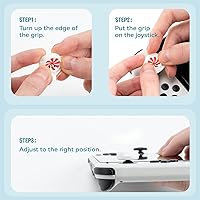 Vista 5 de GeekShare 4 tapas de silicona para palanca de mando de joystick, compatibles con Nintendo SwitchOLEDSwitch Lite, piruletas rojas y azules