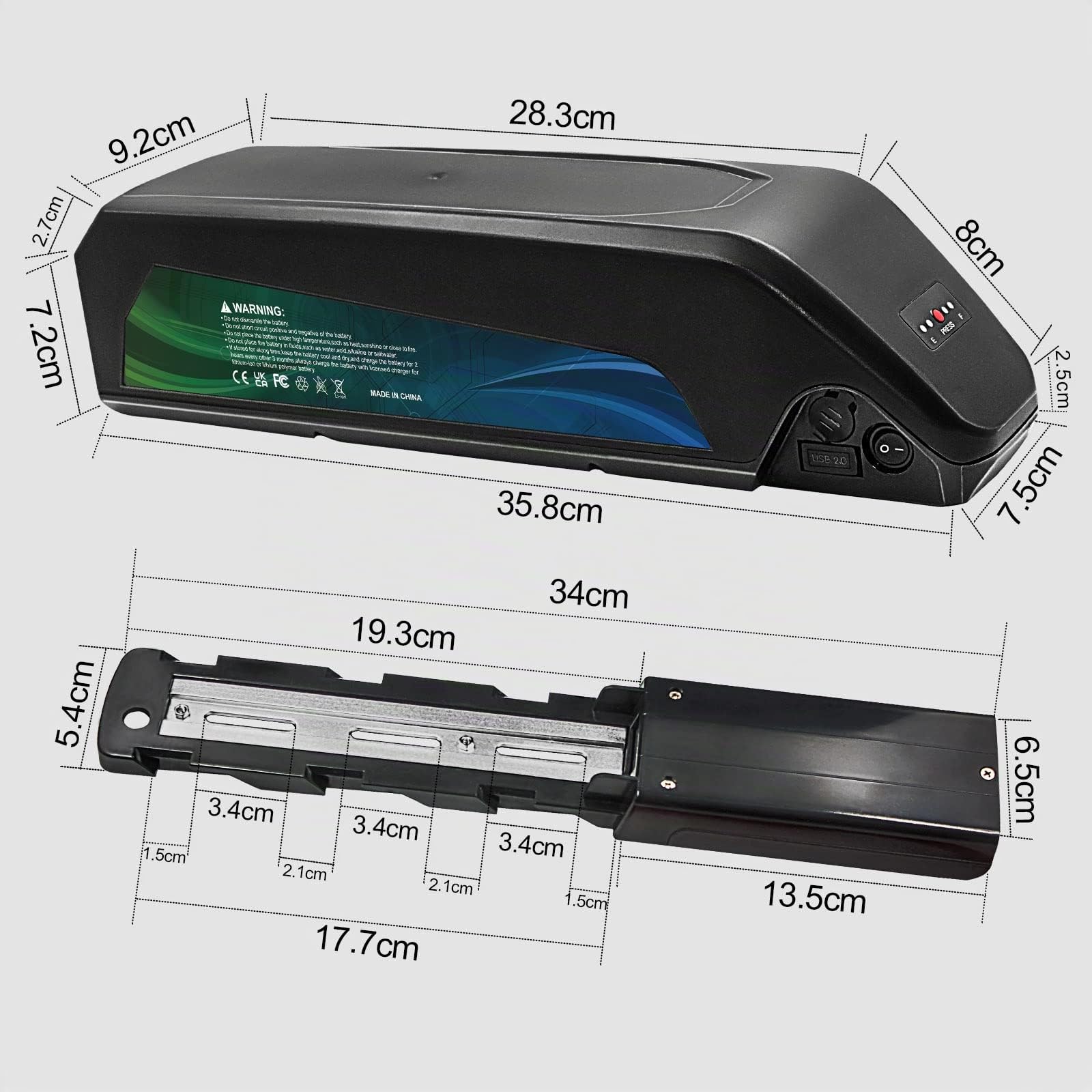 (Batterie de Classe a) 24V 36V 48V 52Vbatterie de vélo électrique 10,5Ah 14Ah Batterie de vélo électrique pour 1000W 750W 500W 1200W vélo électrique, Batterie Lithium - ION Hailong