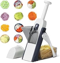 Mandoline Slicer with 4 Cutting Modes and 40 Thickness Levels, Plastic Body, Stainless Steel Blade, for Slicing, Julienne, Dicing, Chipping