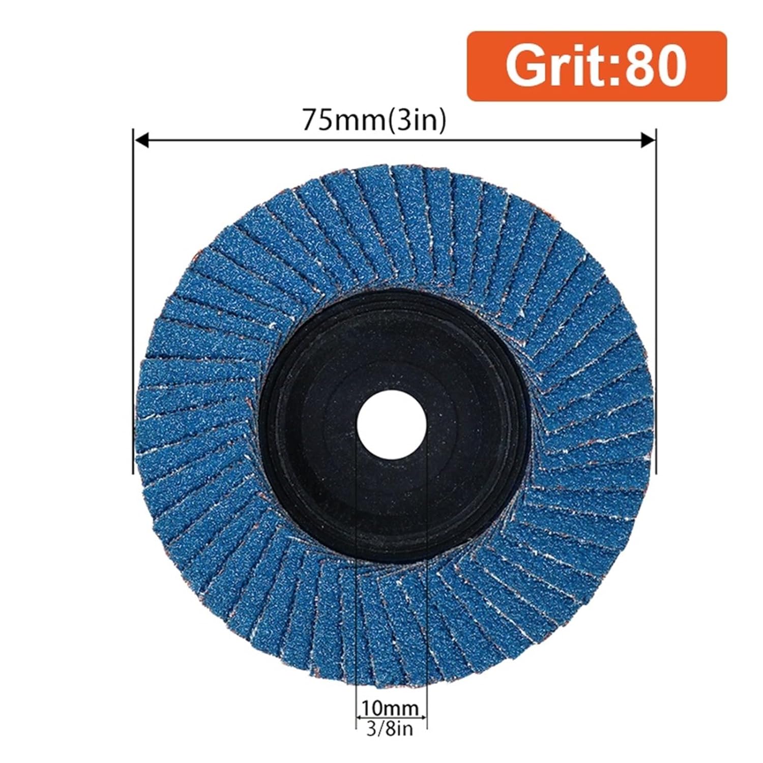 1-3PCS 75mm Professional Flap Discs Sanding Discs Grinding Wheels Blades for Angle Grinder 80 Grit(Blue,2 Pieces)