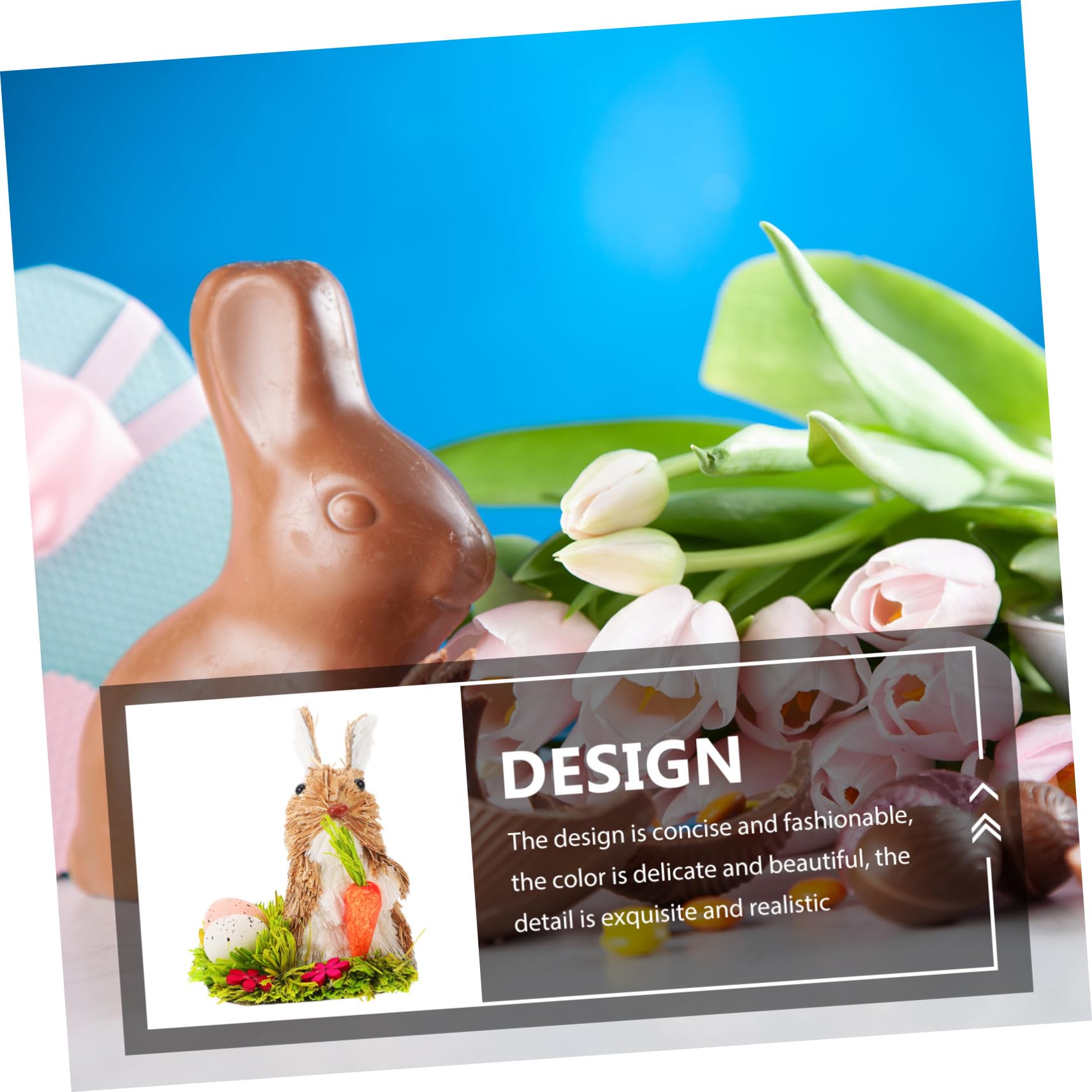 ABOOFAN 3 Pz coniglietto di paglia figura di coniglio statua animale da giardino decorazioni casa easter bunny Home decor adornare coniglio pasquale in paglia intrecciata domestico bambino
