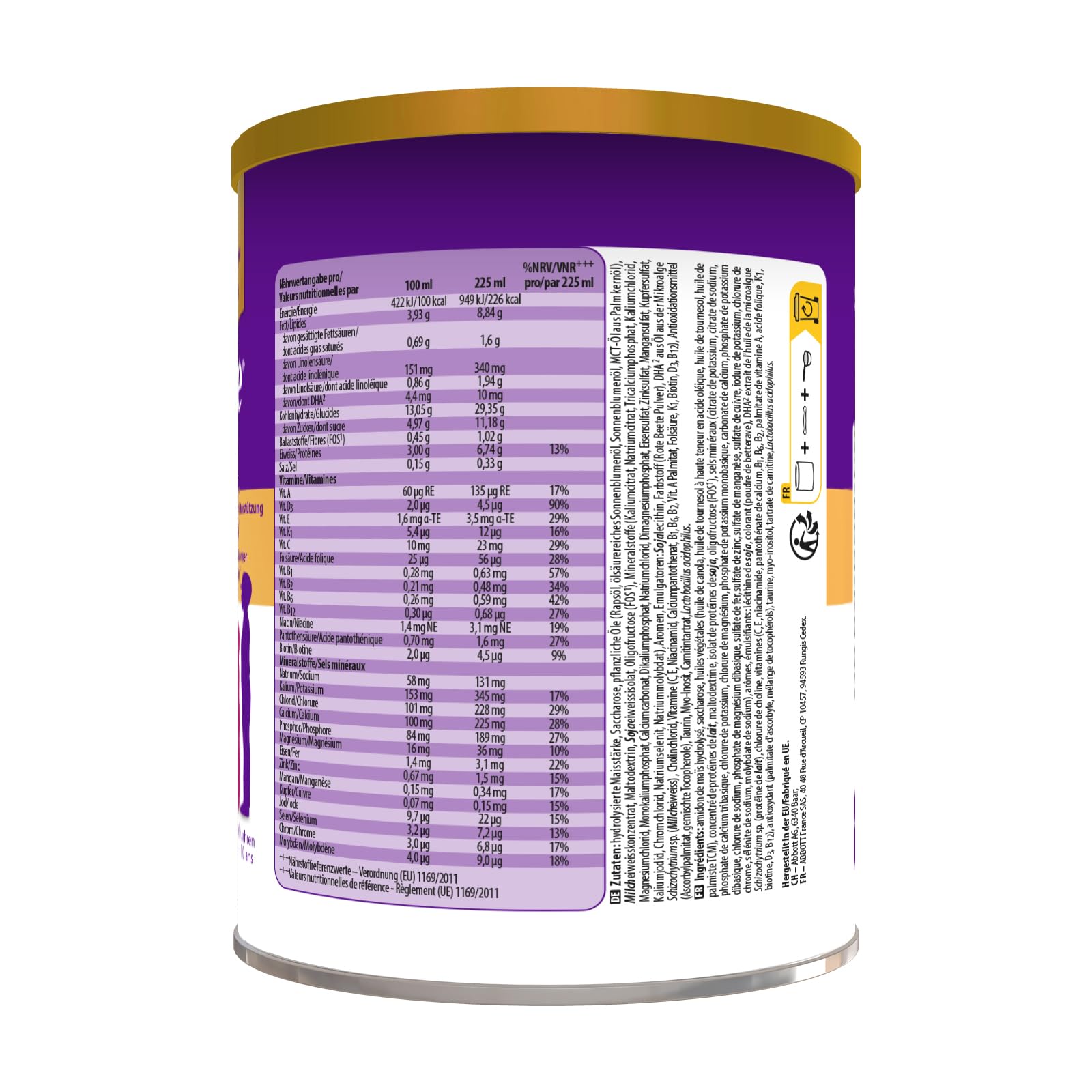 PediaSure Shake Fraise - Complément alimentaire pour enfants - Shake contenant multivitamines et minéraux, des protéines et des oméga 3 et 6 - À partir de 1 an - 1 x 850 g