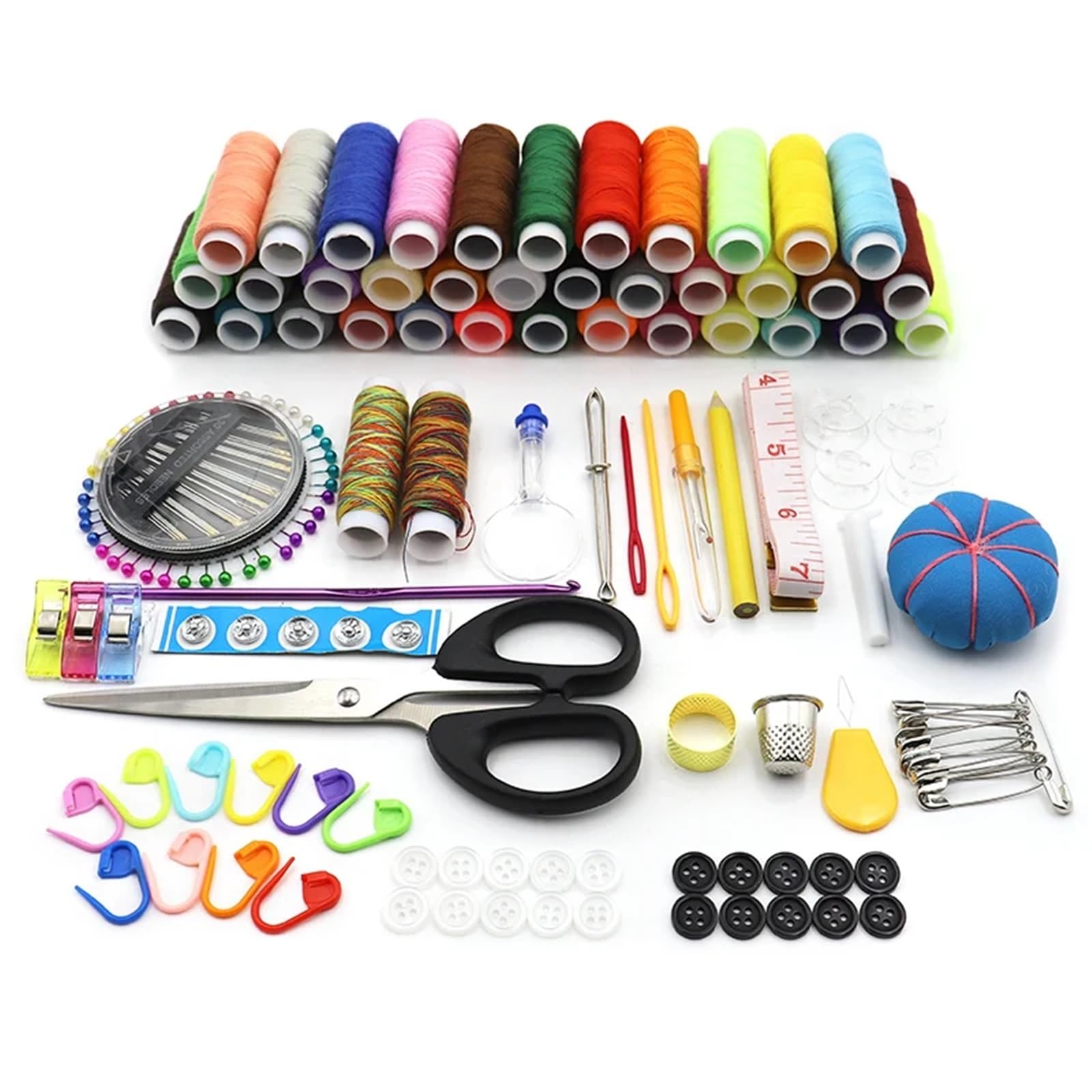 Set Cucito da Viaggio Completo Kit da cucito fai te, set di scatole multifunzione for trapuntatura a mano, filo ricamo, accessori for, kit(Sewing Kit A)